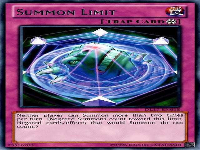 Summon Limit là một trong số các lá bài bẫy trong yugioh