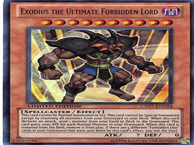 Exodius the ultimate forbiden lord là Vị thần Sức mạnh Tối thượng