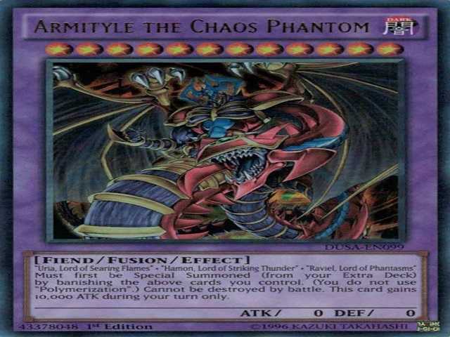 Armityle the chaos phantom là tam tà thần yugioh có điểm tấn công thấp nhất