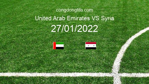 Soi kèo United Arab Emirates vs Syria, 22h00 27/01/2022 – VÒNG LOẠI WORLDCUP 2022 1