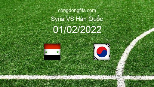 Soi kèo Syria vs Hàn Quốc, 21h00 01/02/2022 – VÒNG LOẠI WORLDCUP 2022 1